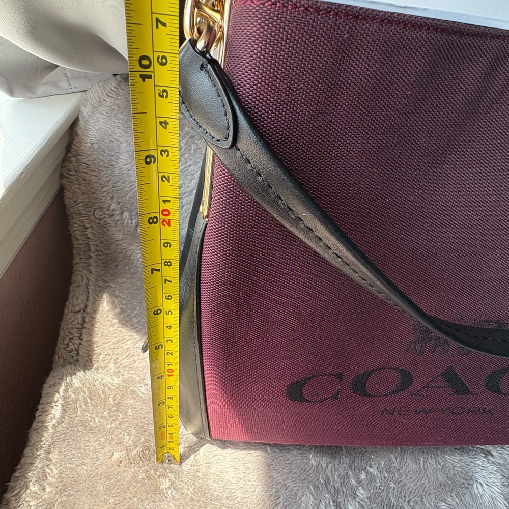 COACH Exclusive Coach Jacquard Dalton 31 Shoulder Bag Black Cherry NWT - Picture 6 of 16